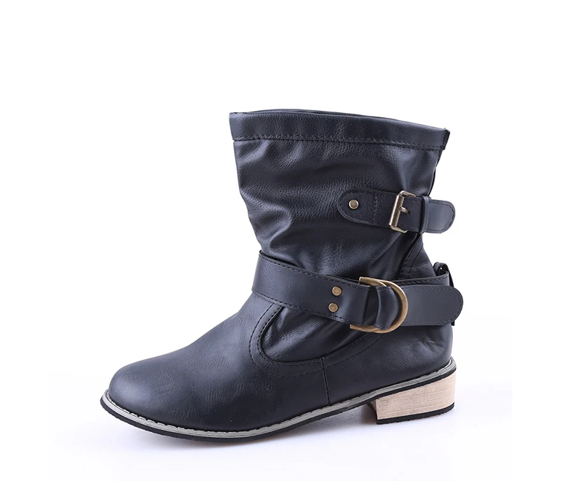 Women Sport Hiking Shoes PU Leather Motorcycle Boots Biker Punk Combot Booties Platform Ankle | Спорт и развлечения