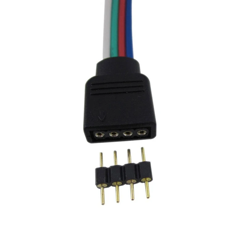 30 шт. DIY LED 4pin RGB Разъем 4 шпильки игольчатый мужской тип двойная маленькая часть