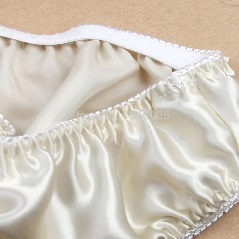 Женские глянцевые Трусы из чистого шелка со средней талией 100% тутового большие