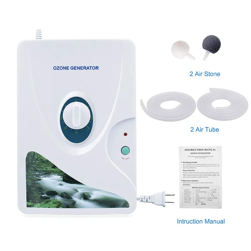 

Ozone Generator Fruits Vegetables Sterilization Ozonator Air Purifier Water Sterilizer O3 Ozone Machine 600MG/H