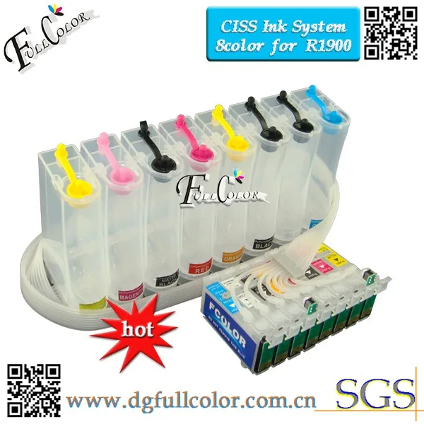 CISS с дуговым чипом для принтера R1900 экосольвентные чернила текстильные
