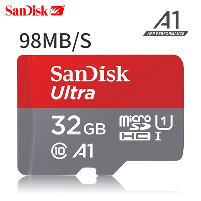 Карта памяти SanDisk 16G 32G SDHC 64G 128G 200GB 256GB 400GB SDXC A1 Micro SD Class 10 Micro SD UHS TF Транс флэш-карта Microsd - Емкость: 32GB