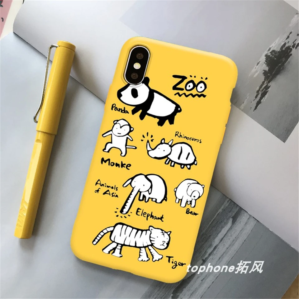 Забавный мультяшный желтый чехол для iPhone Xs Max Xr X 10 оригинальный дизайн мягкий