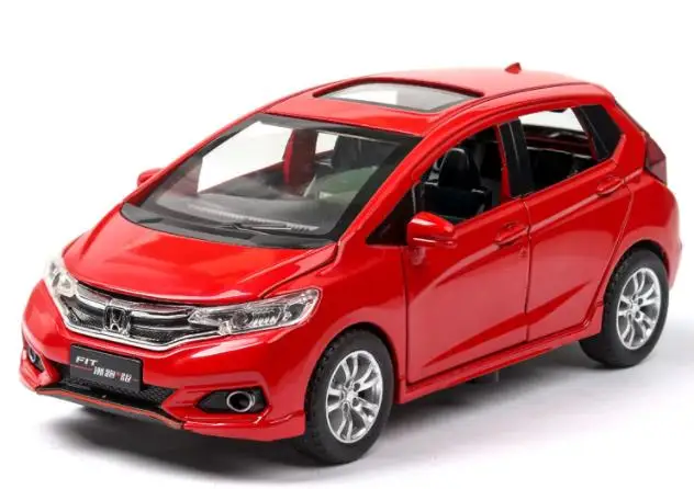 Красный 1:32 игрушечный автомобиль Honda Fit Металлический Игрушечный литой автомобиль Diecasts& игрушечный Транспорт модель автомобиля волчий ВОИН модель автомобиля игрушки для детей - Цвет: Красный