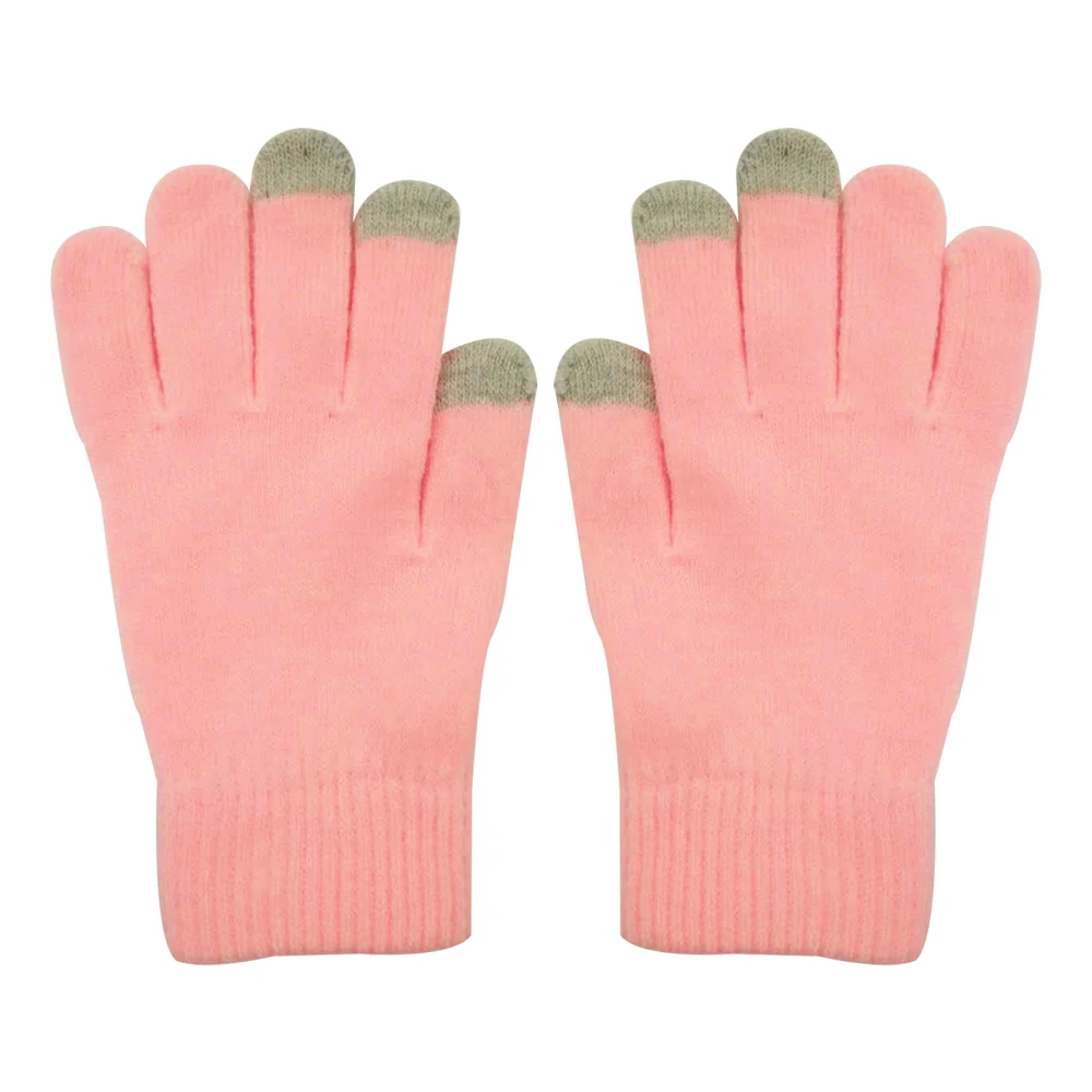 Женские перчатки зимние шерстяные вязаные варежки для сенсорного экрана