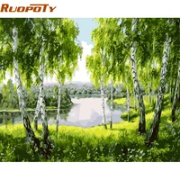 ruopoty frame tree landscape diy painting by numbers modern wall art picture canvas painting acrylic paint unique gift 40x50cm