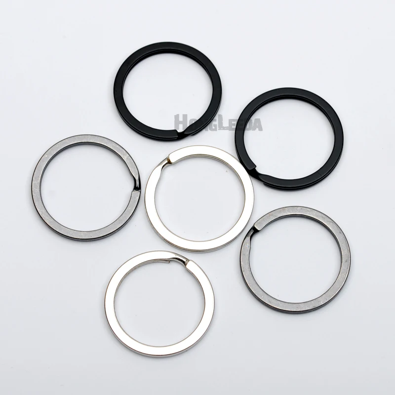 60pcs/lot 1inch 25mm metal flat Iron Round split KeyRing Key Holder Metal Keychain Accessories nickle black matt enamel RING001 | Дом и сад