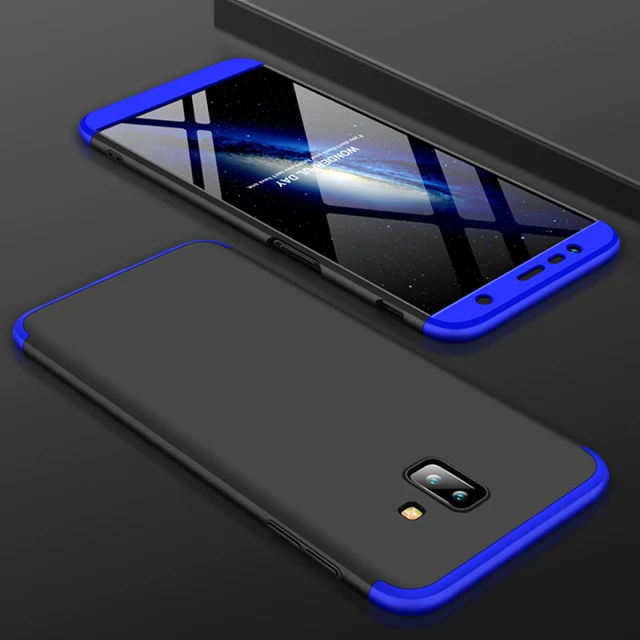 blue Black Чехол для телефона для samsung Galaxy J6 чехол на samsung J6 жесткий матовый чехол СПС samsung Galaxy J6 плюс Prime J600 J610F чехол - Цвет: blue Black