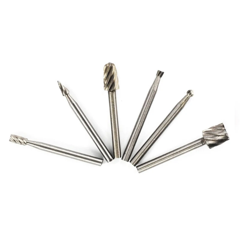 6PCS HSS Rotary Multi Tool Burr Routing Router Bit Mill Cutter Attachment for Dremel Drop Shipping | Инструменты
