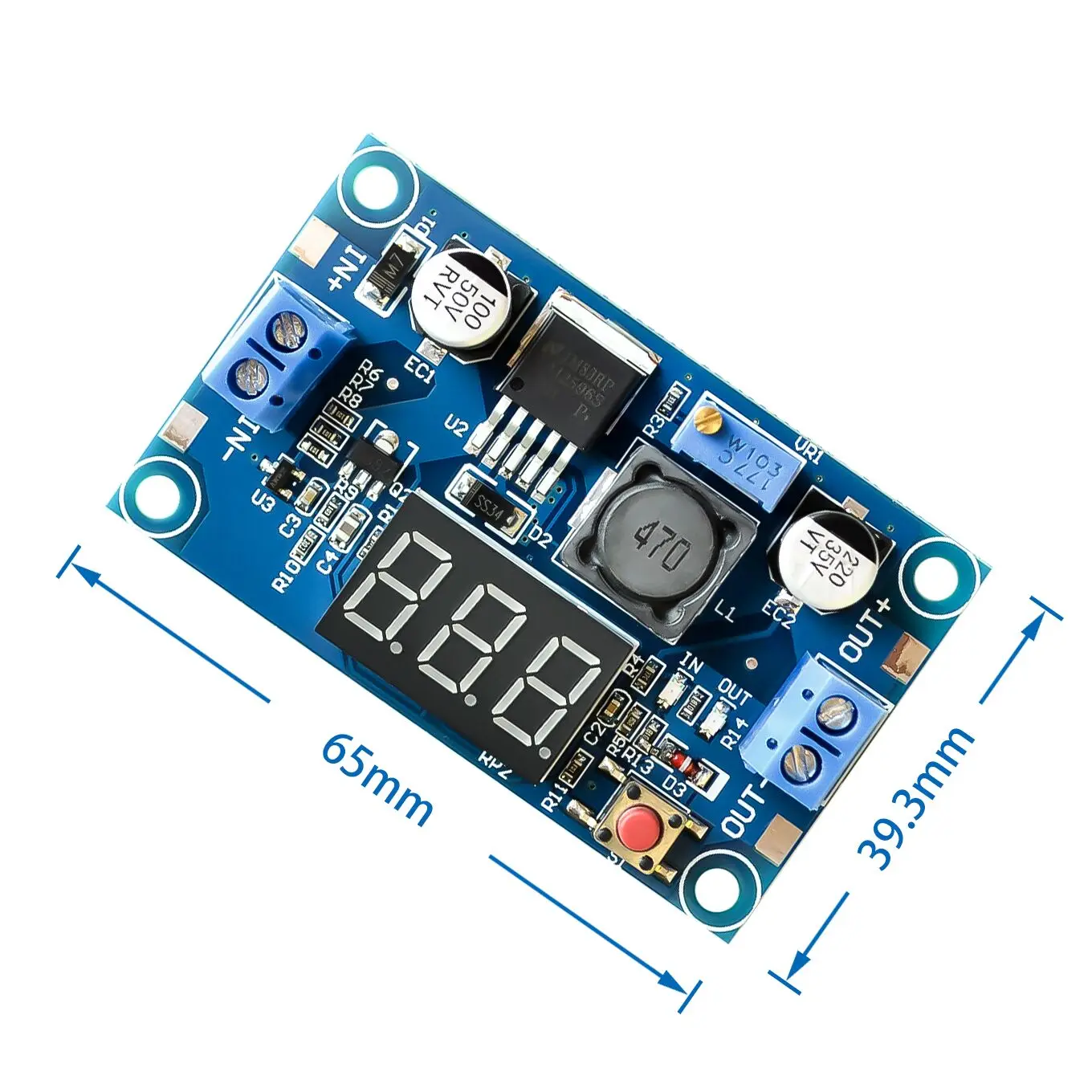 LM2596 LM2596S силовой модуль+ светодиодный вольтметр DC-DC Регулируемый понижающий модуль питания с цифровым дисплеем
