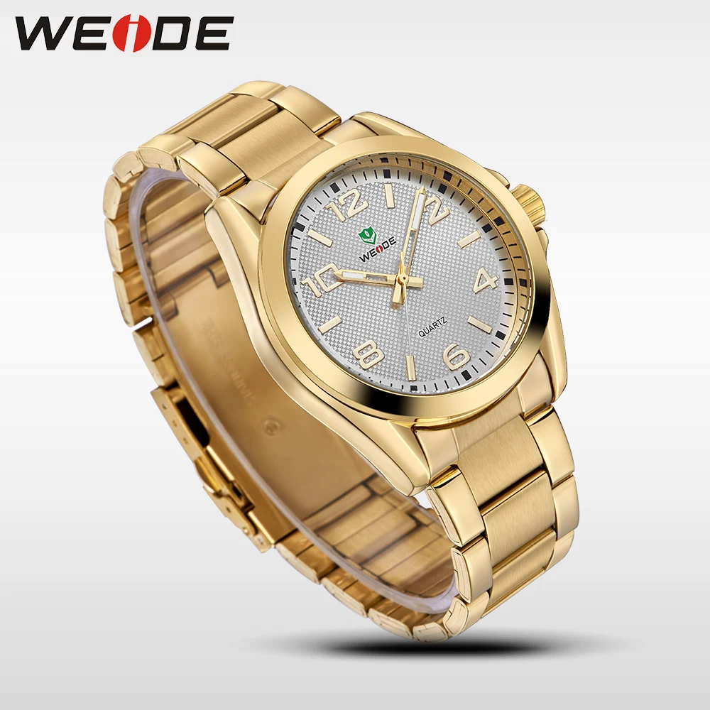 WEIDE повседневные Кварцевые спортивные наручные часы модные из настоящего золота