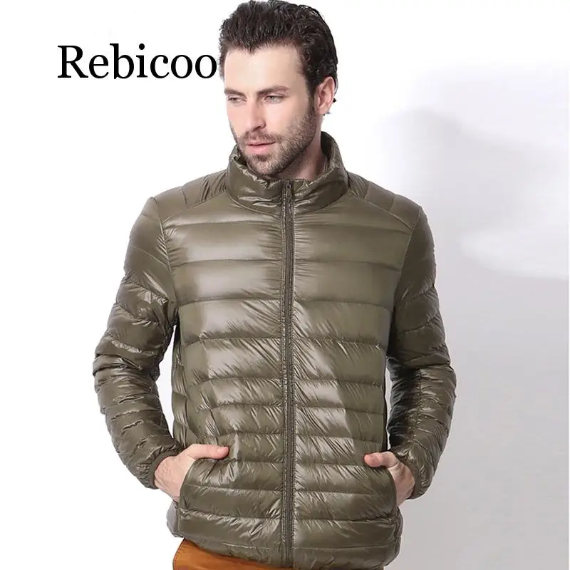 Мужской пуховик с гусиными перьями повседневная короткая куртка большие размеры