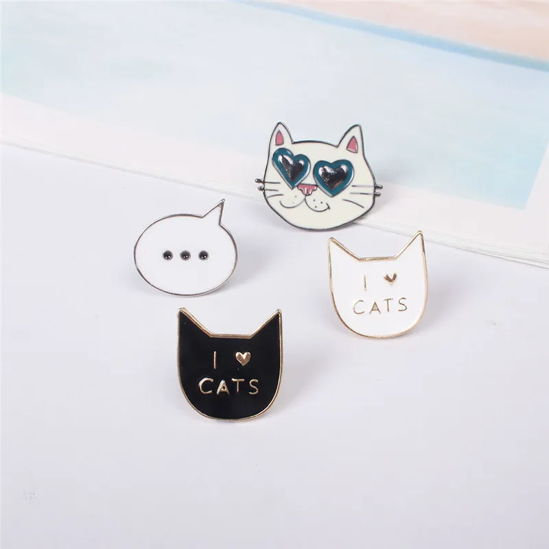 Бесплатная доставка броши с надписью Love a group of cat-кошки покерный воротник ремень