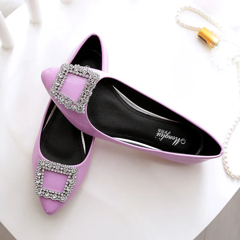 Туфли женские на плоской подошве без застежки с острым носком|Обувь каблука| |