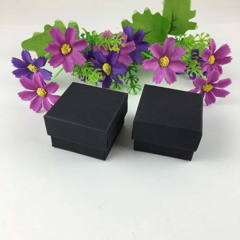 48 шт. 4*4*3 см модные высококачественные бумажные коробочки для колец и