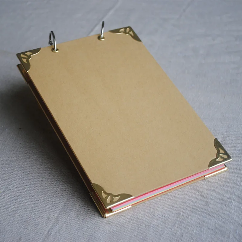 Блокнот формата A5 без рисунка с листьями ручная роспись граффити крафт работа