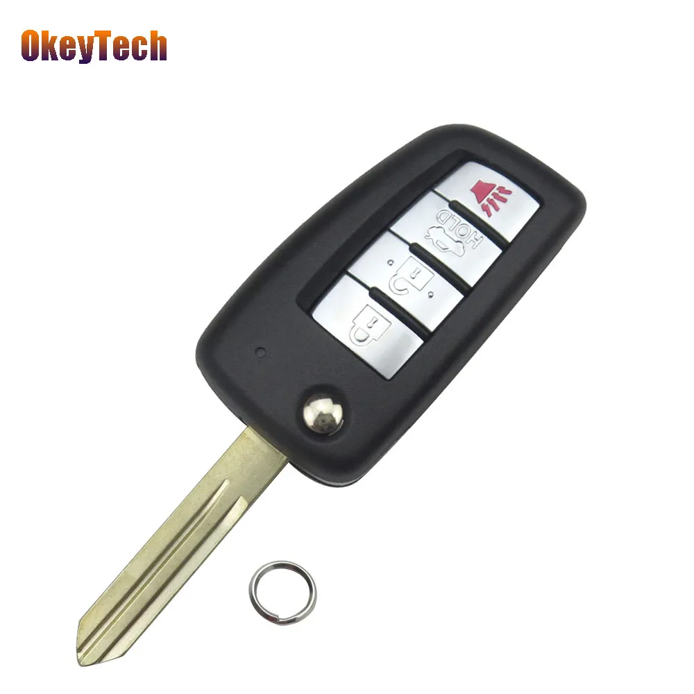 OkeyTech для Nissan Sylphy Sunny NV200 March Tiida Qashqai дистанционный ключ 4 кнопки автоматический