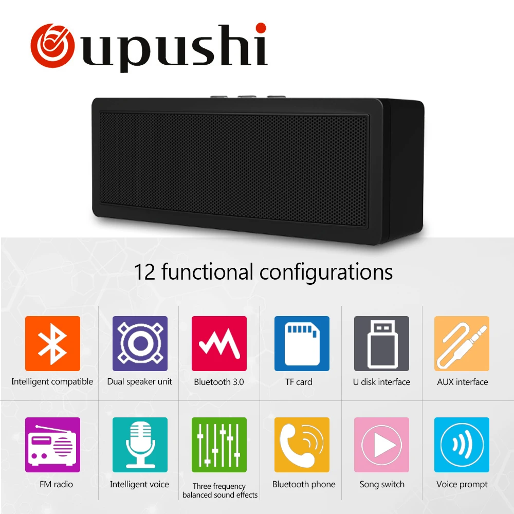 Oupushi 2 канал Bluetooth Динамик Портативный Беспроводной Динамик дома Театр партия Мини Динамик звук Системы 3D музыке стерео