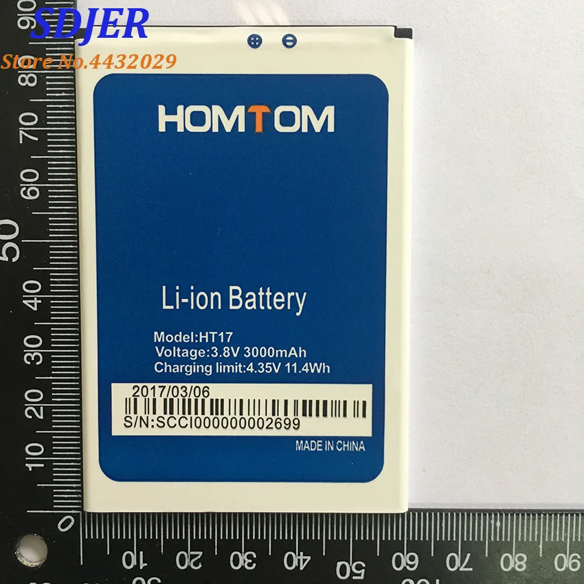 HOMTOM HT17 батарея 100% оригинальные батареи Replecement большая емкость 3000 мАч резервная