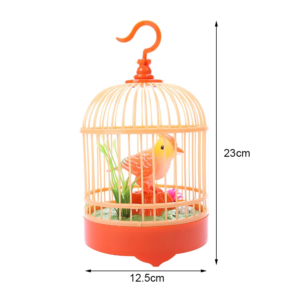 Электронная птица пение Chirping игрушка в клетке дети Голосовое управление
