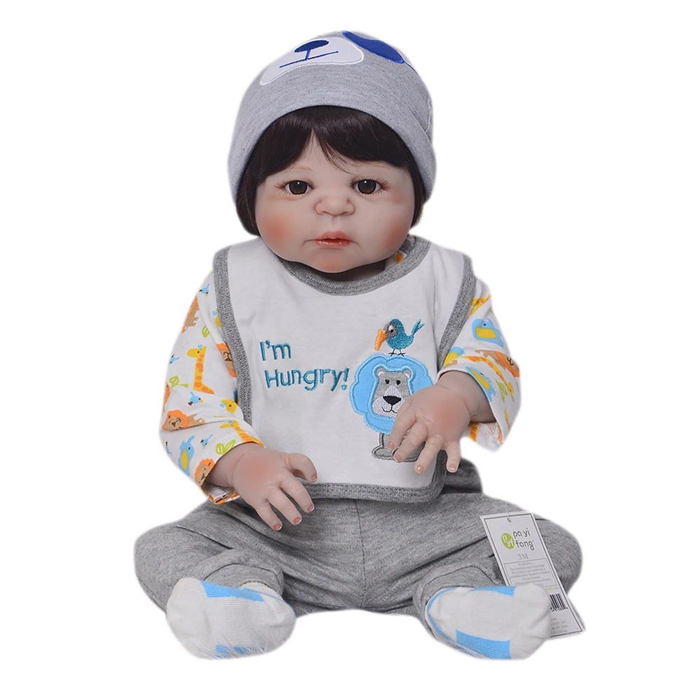 23 дюйма Boneca bebes reborn boy силиконовые виниловые куклы для новорожденных 57 см