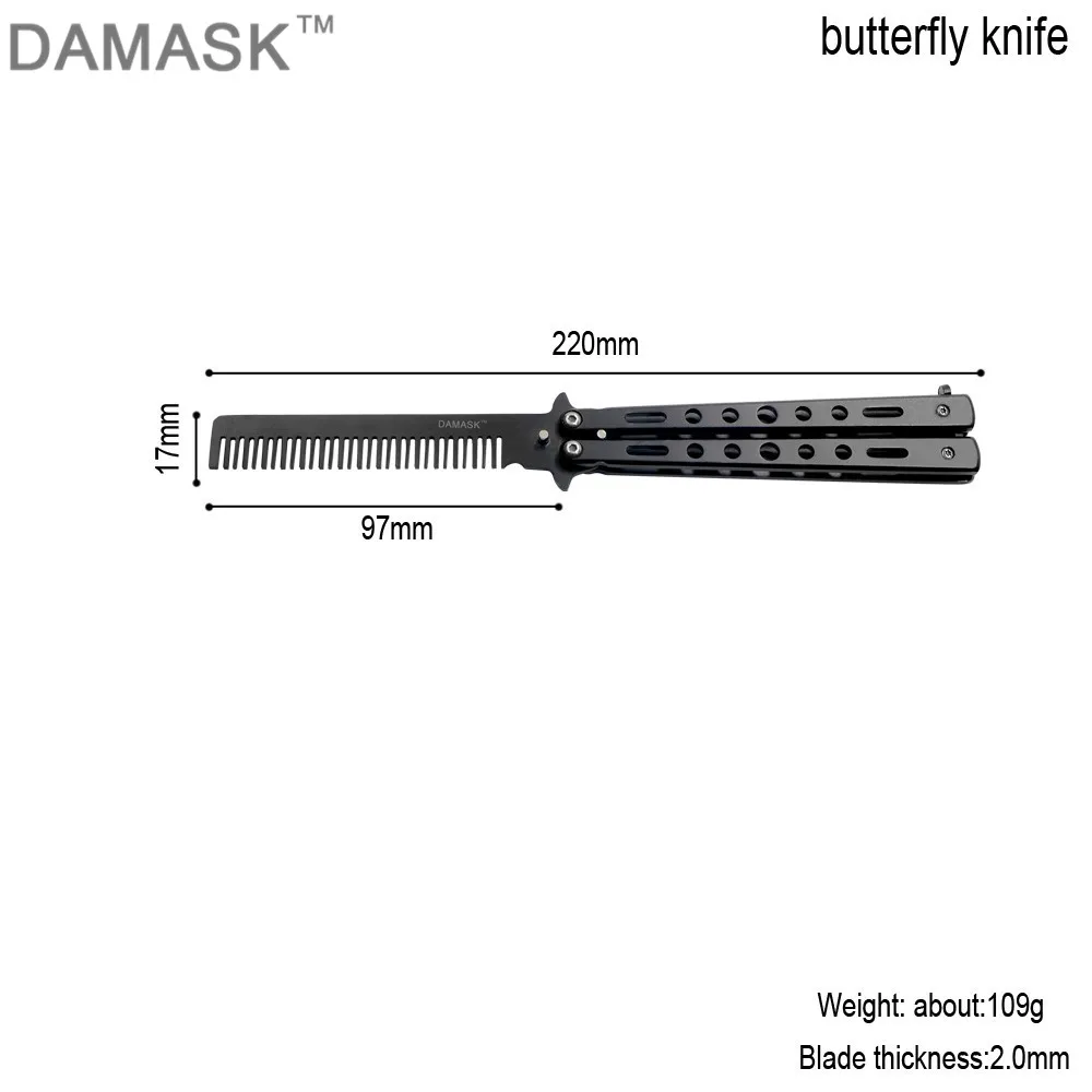 DAMASK профессиональный нож бабочка Кемпинг гребешковое Лезвие Открытый CSGO косплей