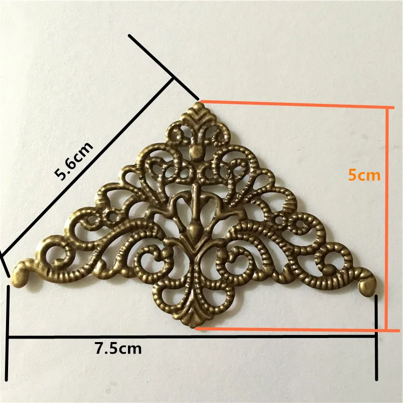 Filigree Triangle Wraps Connectors Cabochon Cameos DIY Jewelry Findings Fit Base Settings Bronze Tone 10Pcs | Украшения и