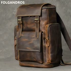 Мужской рюкзак из воловьей кожи, вместительный винтажный рюкзак ручной работы из натуральной кожи, 5 дней на выходные