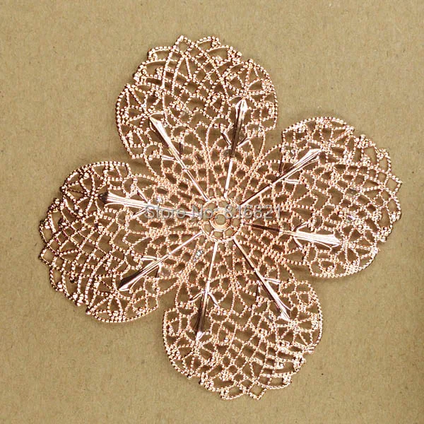 

68mm Multi-color Plated Metal Filigree Vintage Flower Hair Clasp Bu Yao Wraps Connectors Links DIY Findings Stuffs