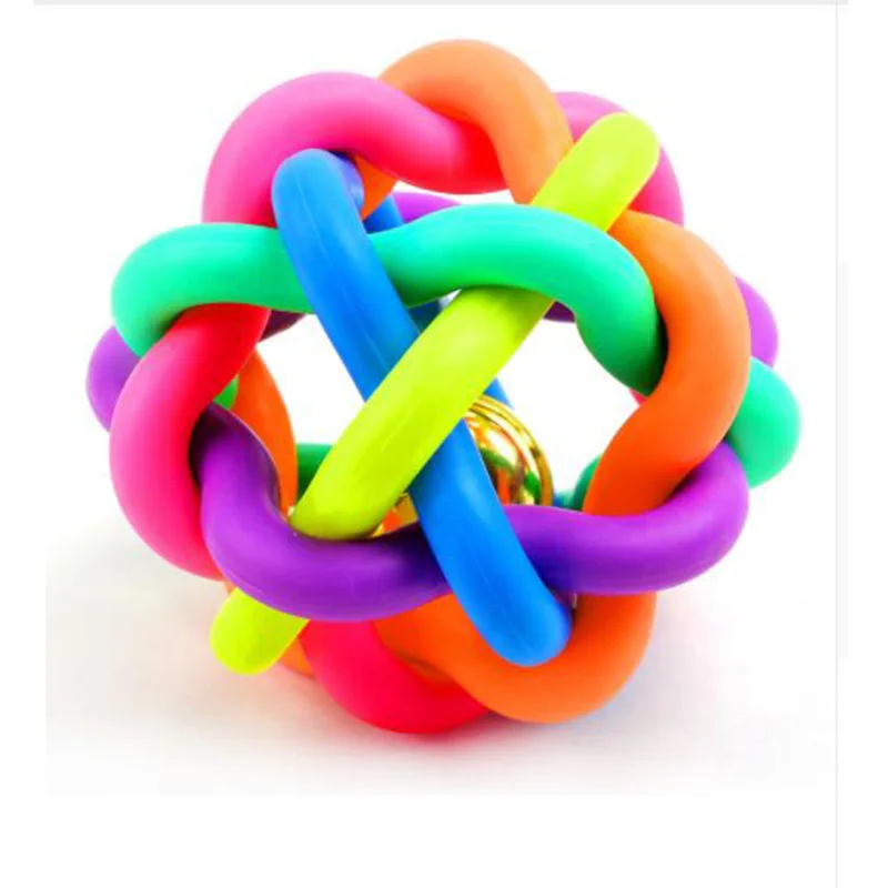 

1PC Design Pets Rope Ball Toys Bite Ball Colorful Squeak Toys Dog Ball Rubber Toy For Dog Pet Accessories Animal Puppy Chew Toys
