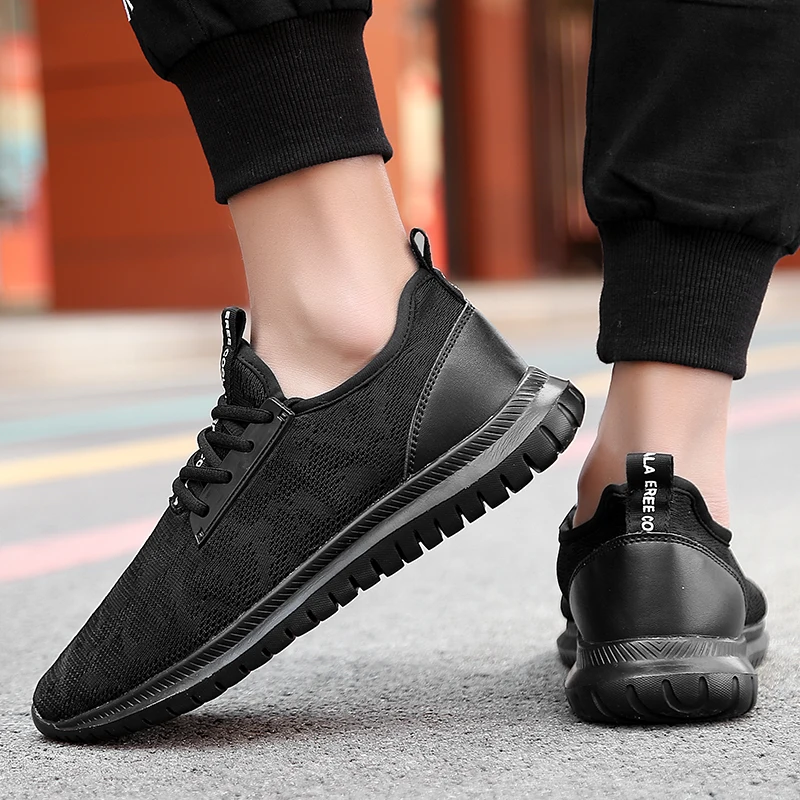 Мужские кроссовки сетчатые дышащие летние повседневные мужская спортивная