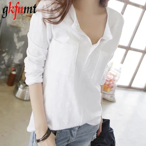 Футболка Gkfnmt женская повседневная с V-образным вырезом, топ с длинными рукавами, розовая размера плюс, 3XL, 2020