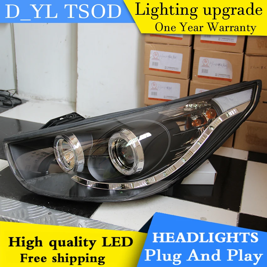 DY_L Car Styling Head lamp for Hyundai Ix35 2010-2013 LED Headlight DRL H7/D2H HID Xenon bi xenon lens | Автомобили и мотоциклы