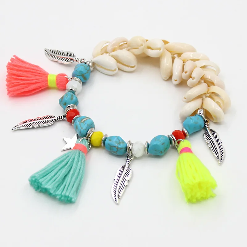 Ювелирные изделия VONNOR женский браслет на ногу богемный камень ракушки