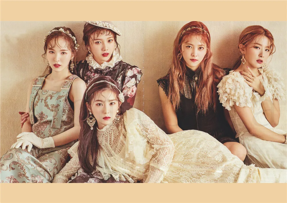 Красные бархатные постеры K Pop музыкальные настенные наклейки с белым покрытием