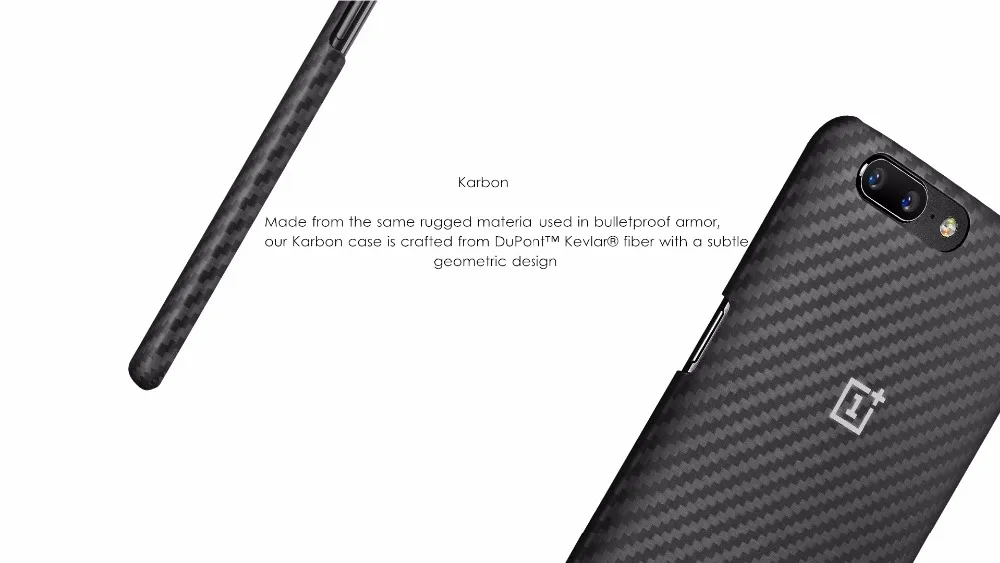 Оригинальный защитный чехол для OnePlus 5 Karbon Carbon Kevlar наполовину обернутый Жесткий