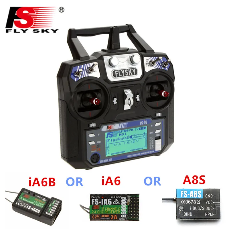 В наличии FlySky FS i6 I6 2 4 г 6CH AFHDS RC передатчик контроллер iA6B A8S iA6 приемник для Вертолет