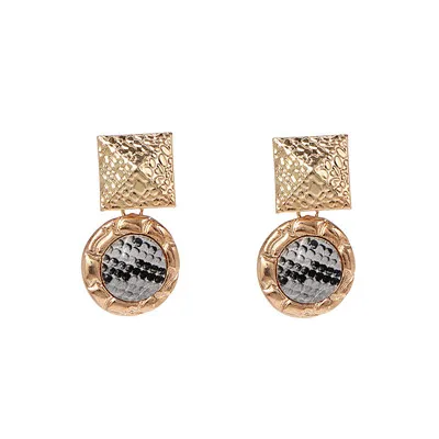 Fashionsnoops с геометрическим рисунком для девочек Подвесные серьги женские ручной работы массивные металлические Висячие серьги, модные ювелирные изделия, свадебные украшения, подарки - Окраска металла: 52033-SV