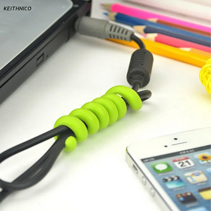 KEITHNICO 2 шт. спиральное управление кабелем USB зарядное устройство протектор линии