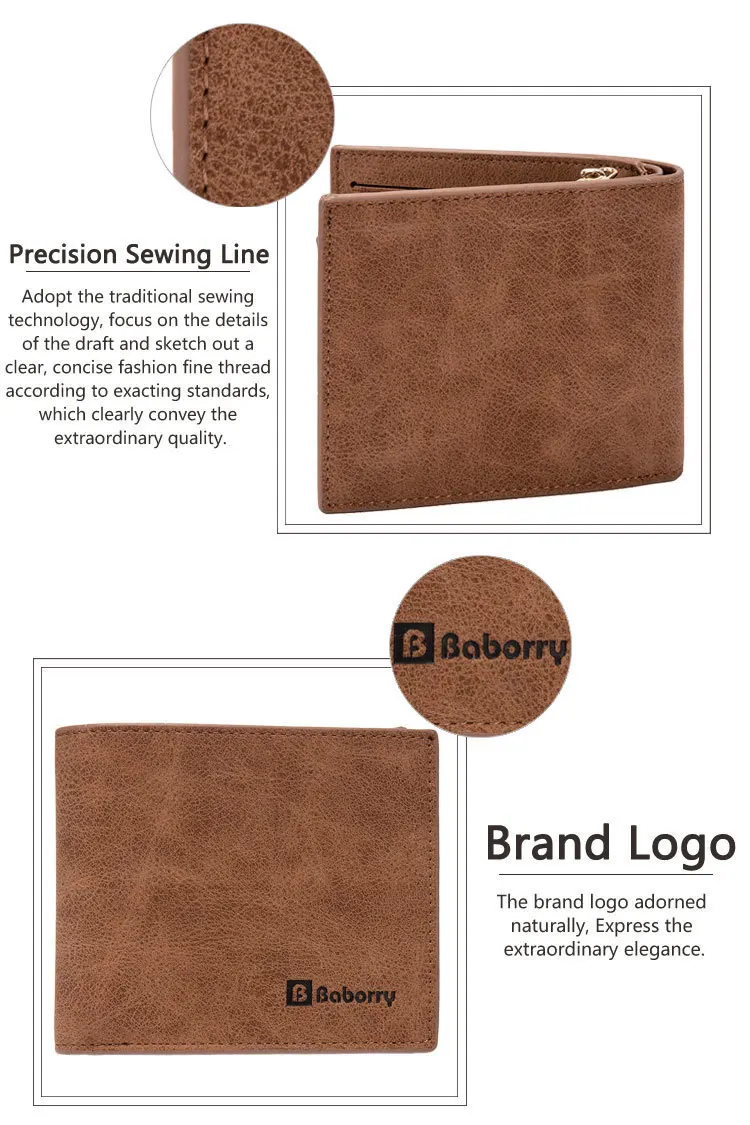 Men Wallet Money Bag Male Bifold PU Leather Coin Change Card Case New Model Style Hot Leisure Urban Compact Hipster Fashion