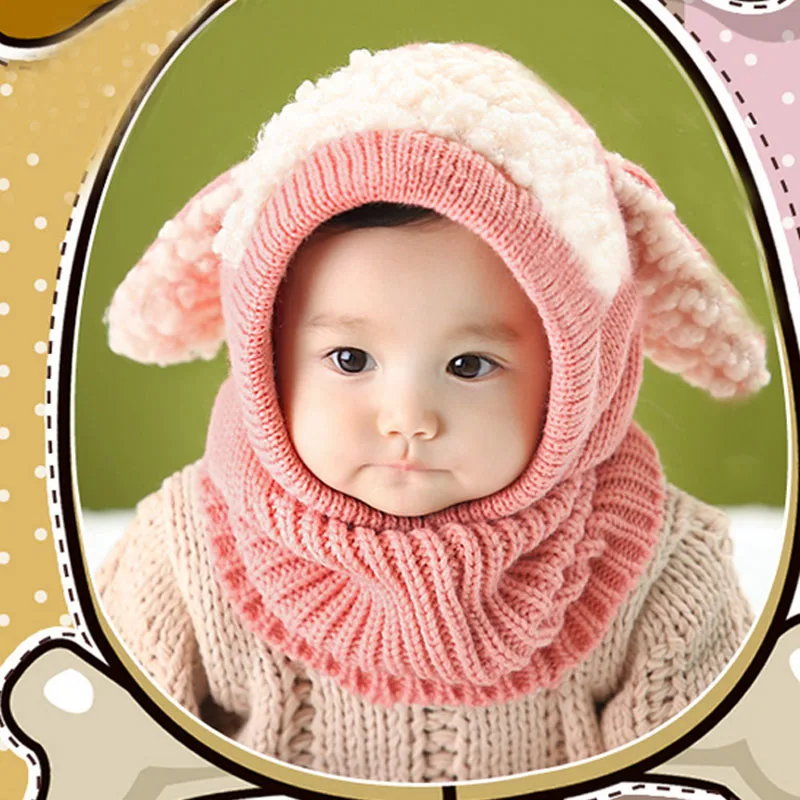 CHAMSGEND Baby Kids Girls Boys Woolen Coif Hood Scarf Caps Hats Winter Warm Fit For 6 Months to 36 Nov15 | Детская одежда и обувь
