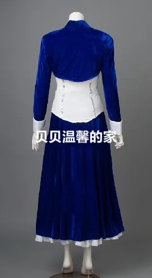 Bioshock Cosplay Infinite костюм в стиле Элизабет бархатное темно-синее платье для хэллоуивечерние (art.: 7a6f649fa) - 7a6f649fa