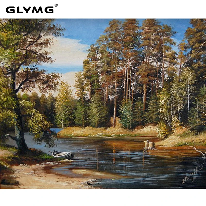 GLymg рукоделие Diy Алмазная картина вышивка крестиком пейзаж лес бегущая вода