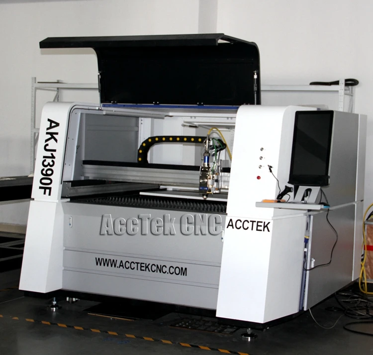 Мини AKJ1390F 750W волоконный лазерный резак с ЧПУ станок для лазерной резки |
