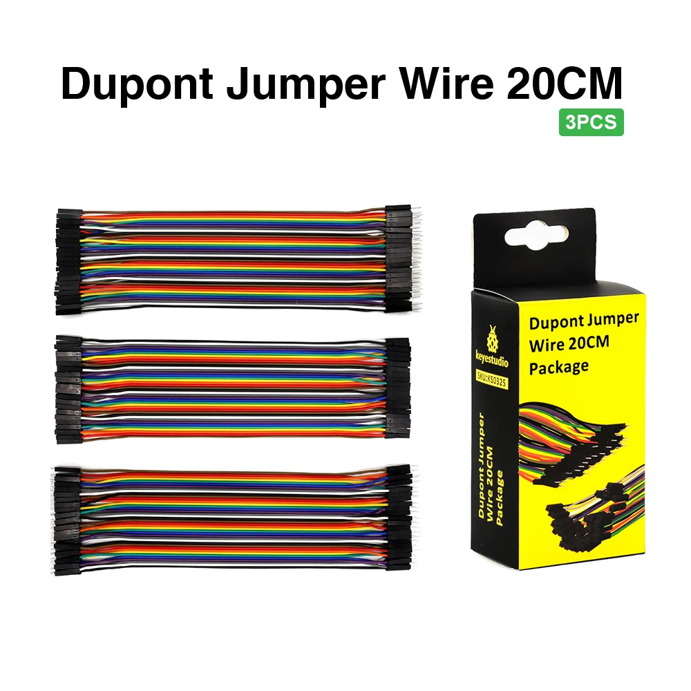 Free shipping ! 3PCS Keyestudio  Dupont line jumper wire Dupont cable  20cm M-F &M-M & F-F   for Arduino Projects