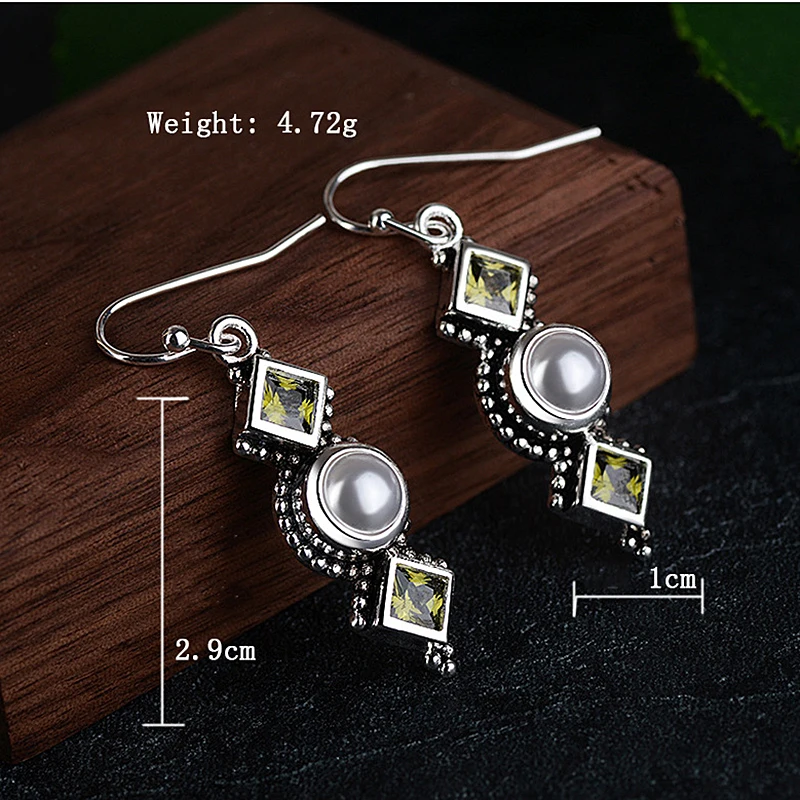 Женские серьги капельки Begua Ringen классические из серебра 925 пробы с жемчугом в