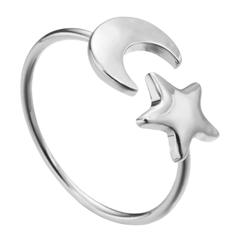 

Chereda Moon Star Open Ring Female Women's Minimalist Jewelry Knuckle Toe Ring for Girls Lady Charms Christmas Gift