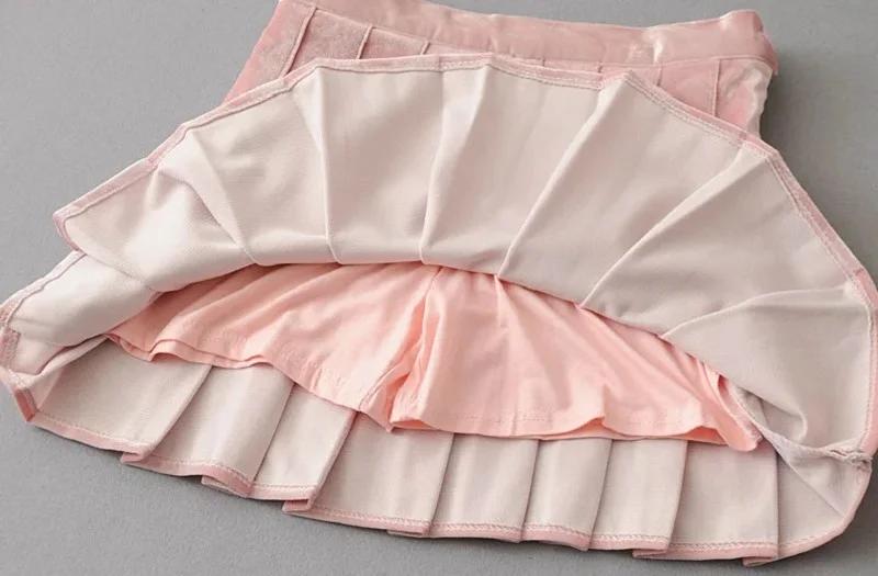 New Spring Autumn Women'S Pleated Skirts Solid Velvet High Waist For Girls | Женская одежда