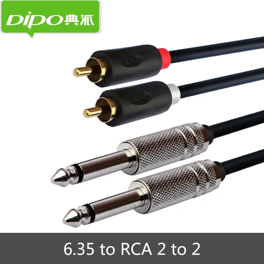 Dipo 6.35 до rca 2 мужчинами для стерео микшер аналоговый аудио кабель| |