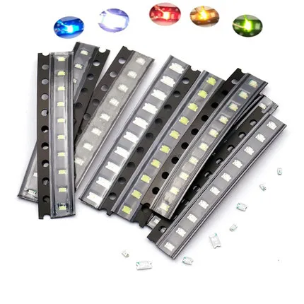 5 видов цветов X20 шт = 100 SMD 0805 led супер яркий красный/зеленый/синий/желтый/белый